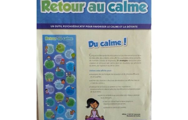 Affiche du retour au calme : apprendre à s&rsquo;apaiser